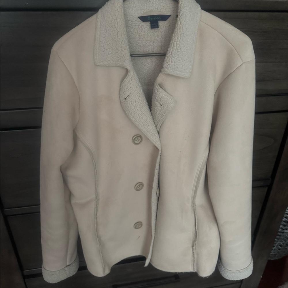Boden Cream Teddy Jacket